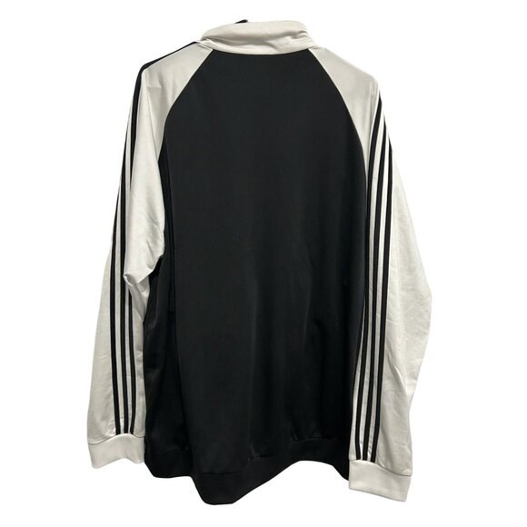 Adidas Mens Black White Full Zip Track Jacket Logo Sz 2XL - Picture 2 of 8